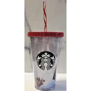 RETIRED 2016 STARBUCKS HOLIDAY ACRYLIC RED 16 OZ Travel TUMBLER CUP GIFT SET NOS